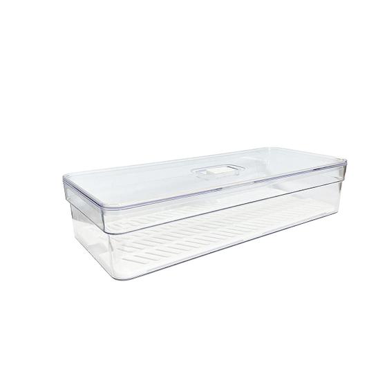 Organizador Cesto Para Geladeira Armário Tampa Com Respiradouro Otimização De Espaço 3,6l Multiuso - Plastutti Imagem de Organizador Cesto Para Geladeira Armário Tampa Com Respiradouro Otimização De Espaço 3,6l Multiuso