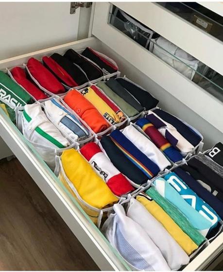 Imagem de Organizador Colmeia para Camisas e Roupas 6 divisórias (20 peças)