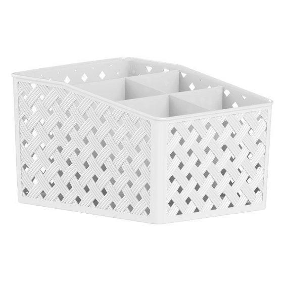 Imagem de Organizador com 05 Divisórias Rattan Branco 828branco - Paramount