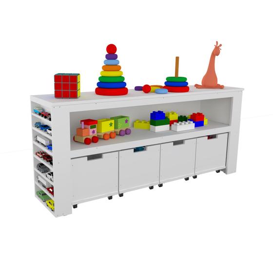 Organizador Com Baús Porta Livros E Carrinhos Ajax 100% Mdf Menor preço em Organizador Com Baús Porta Livros E Carrinhos Ajax 100% Mdf