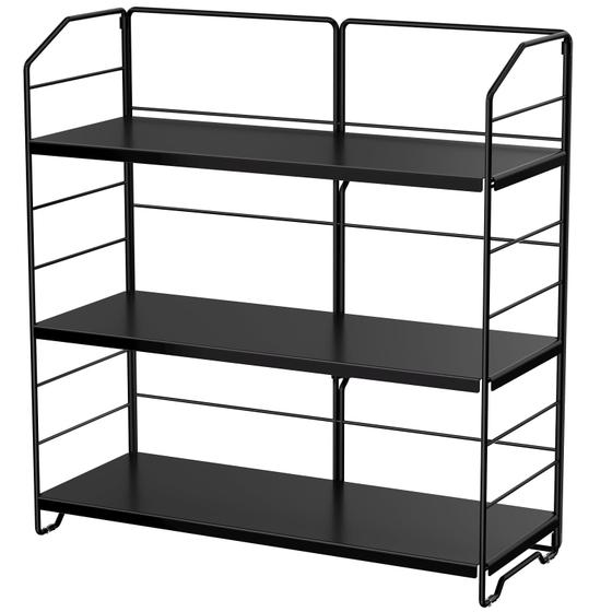 Imagem de Organizador de bancada de banheiro BOIVSHI 3-Tier Metal Black