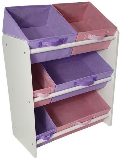 Organizador de Brinquedos Infantil Médio Montessoriano Rosa e Lilás Menor preço em Organizador de Brinquedos Infantil Médio Montessoriano Rosa e Lilás