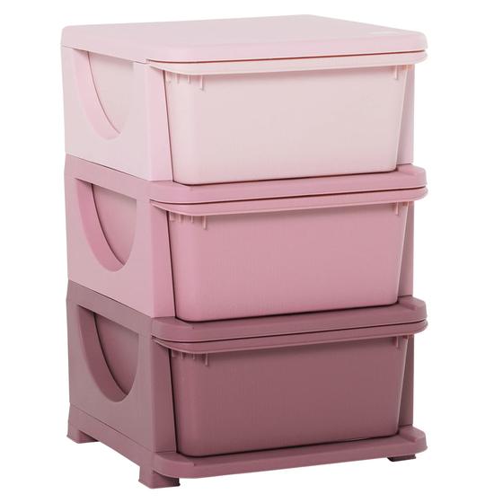 Imagem de Organizador de Brinquedos Qaba com 3 Gavetas e 3 Níveis de Armazenamento