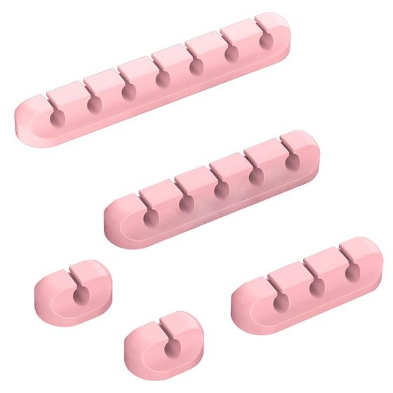 Imagem de Organizador de cabos TviewSmart Pink Cord, suporte para mesa, 5 pacotes