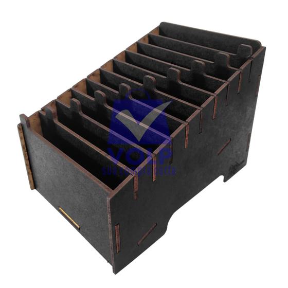 Organizador De Celular / Porta Comandas 10 Nichos Escaninho Preto Com Abas Menor preço em Organizador De Celular / Porta Comandas 10 Nichos Escaninho Preto Com Abas