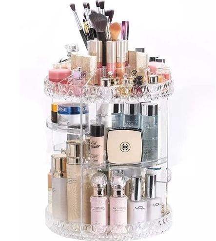 Imagem de Organizador de cosmético maquiagem acrílico giratório 360 - Ref.75117