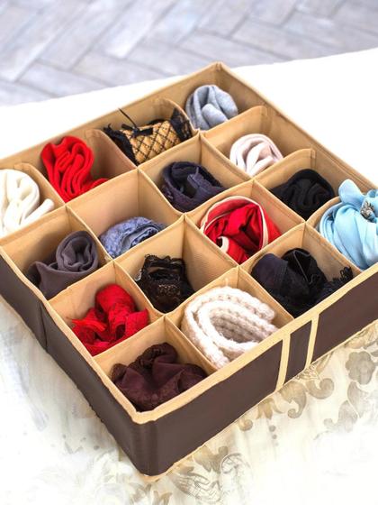 Organizador De Cueca Meia Calcinha Dobrável Para Gaveta C/ 24 ...