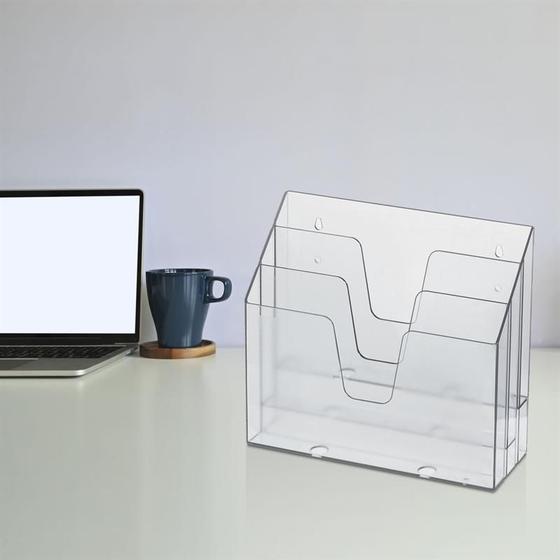Imagem de Organizador de escritorio expositor triplo horiz.cristal acrimet