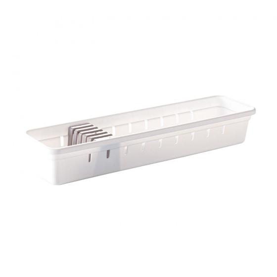 Imagem de Organizador de Facas em Plástico Branco 7,9x30x5cm 5 Facas - Plasutil