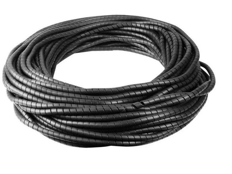 Imagem de Organizador De Fios Cabos Espiral 1/2 Preto 10 Mts