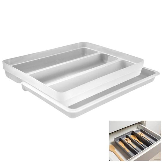 Imagem de Organizador De Gaveta Extensível Porta Talheres Utensílios Cozinha Logic - OL 750 Ou