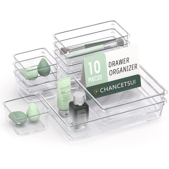 Imagem de Organizador de Gavetas CHANCETSUI - 48 Peças em Plástico Transparente