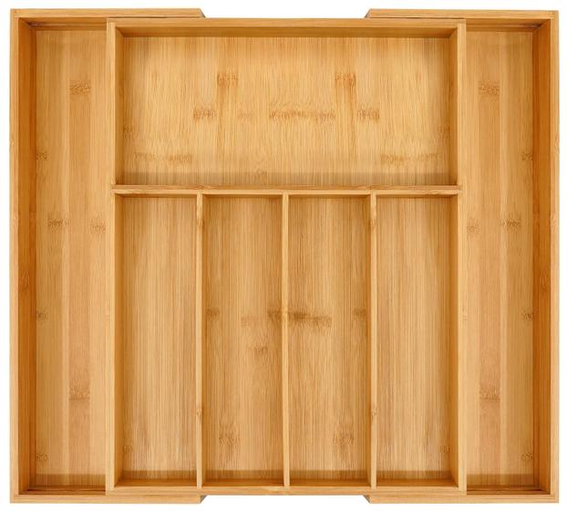 Imagem de Organizador de Gavetas Expansível VaeFae Bamboo - Bandeja para Talheres