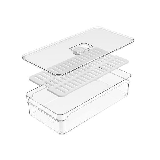 Imagem de Organizador De Geladeira C/ Tampa 2,8L Clear Fresh 30x15x7cm