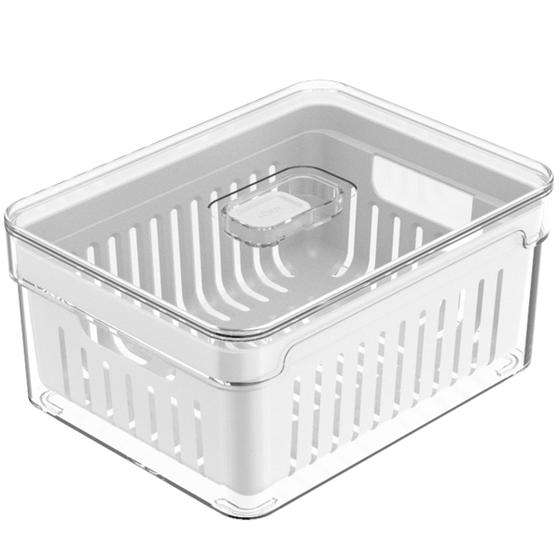 Organizador De Geladeira Com Cesto Escorredor 2,2L Organizador Clear Fresh Para Legumes OU é boa?