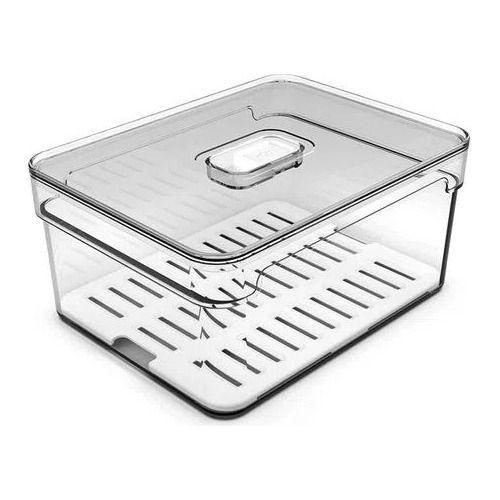 Imagem de Organizador De Geladeira Com Escorredor 2,2lt Clear Fresh Ou