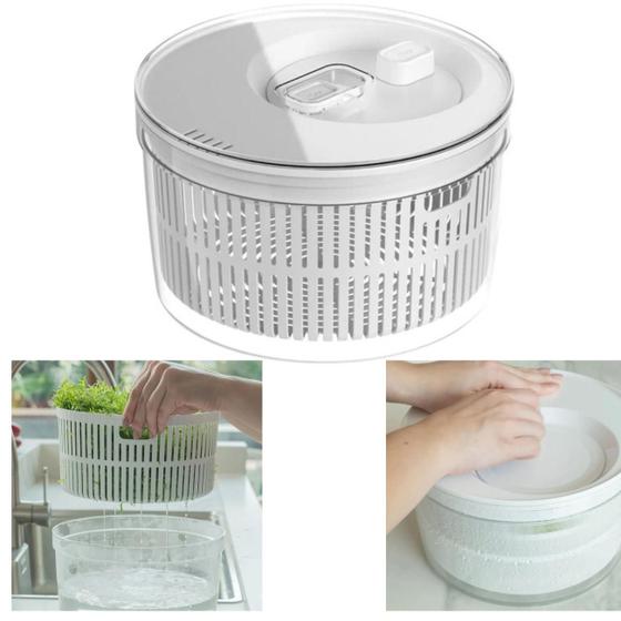 Imagem de ORGANIZADOR DE GELADEIRA E SECADOR DE SALADAS 2 em 1 CLEAR FRESH 5,5L NATURAL OU