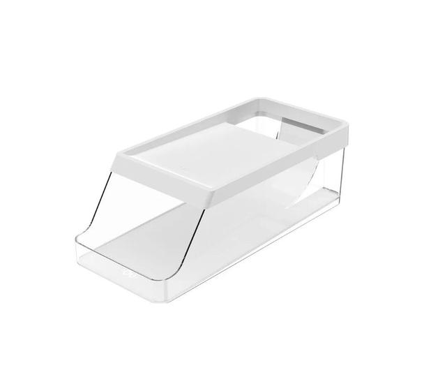 Imagem de Organizador de Latas Clear Fresh em Poliestireno Transparente/Branco  35x16x11cm- Ou