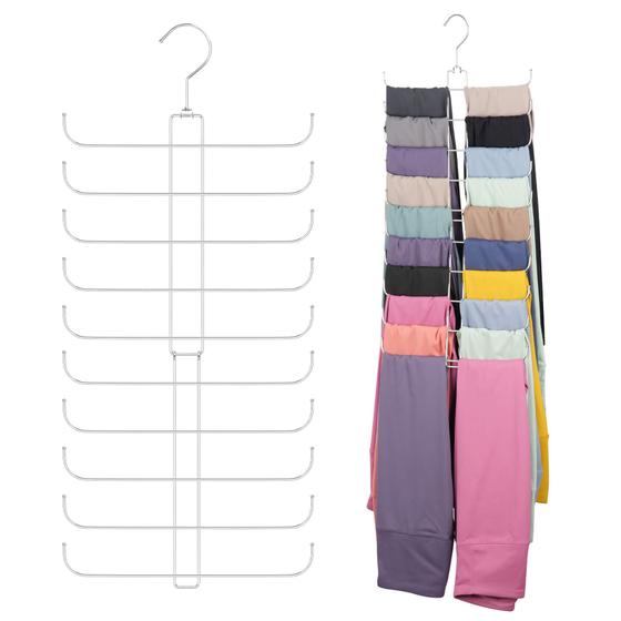 Imagem de Organizador de legging ZEDODIER Closet Hanging, pacote com 2 unidades prateadas