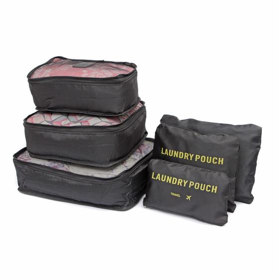 Imagem de Organizador De Mala Viagem Roupa Kit 6 Peças Necessaire