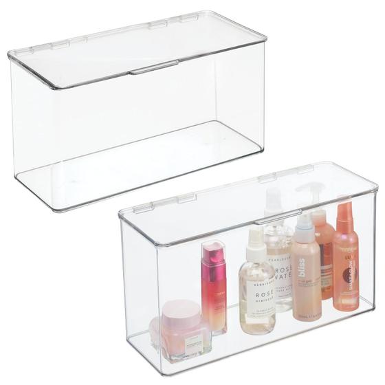 Imagem de Organizador de Maquiagem mDesign - 2 Unidades com Tampa Articulada para Gavetas
