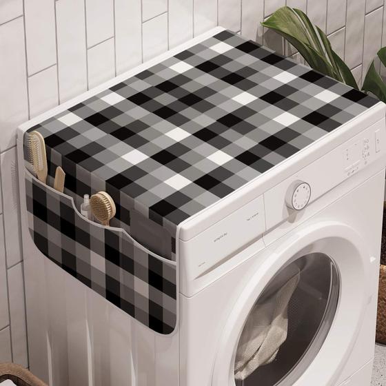 Imagem de Organizador de máquina de lavar roupa Lunarable Grey Plaid 47x47cm