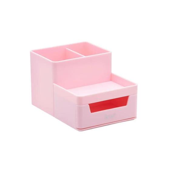 Imagem de Organizador de mesa 4 compart. com gaveta rosa pastel - brw