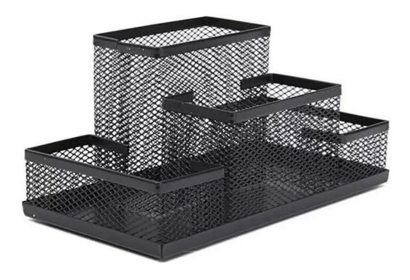 Organizador De Mesa Aramado Escritorio Porta Treco Preto - sutt ...