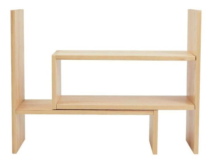 Imagem de Organizador De Mesa Escritório Sala Natural Em Madeira