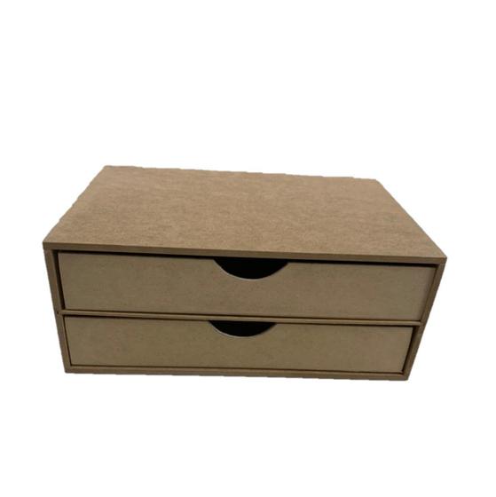 Organizador De Mesa Gaveteiro A4 2 Gavetas Sala Escritório Móveis Decoração Mdf Cru Menor preço em Organizador De Mesa Gaveteiro A4 2 Gavetas Sala Escritório Móveis Decoração Mdf Cru