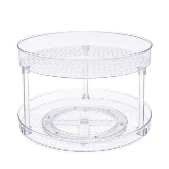 Imagem de Organizador de mesa giratória Lazy Susan Amazon Basics 2 níveis Clear