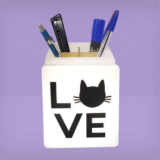 Imagem de Organizador de Mesa Iluminado Love Cat