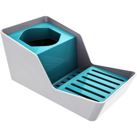 Organizador de Pia Com Porta Detergente Branco/Azul Turquesa Menor preço em Organizador de Pia Com Porta Detergente Branco/Azul Turquesa