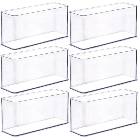 Imagem de Organizador de plástico acrílico 21,9  x 7,3 x 10,6 cm H2 6 unidades Plasutil ref.15473