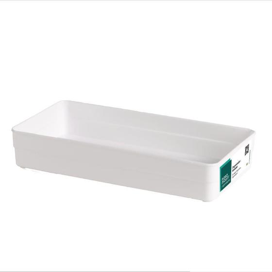 Imagem de Organizador De Plástico Multiuso Branco 30X15X5,2Cm