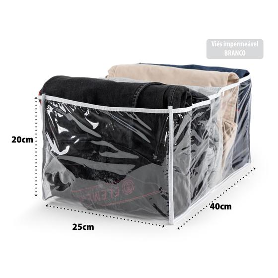 Imagem de Organizador De Roupa Colmeia Para Camisetas, Calças, Shorts Tamanho G 20x25x40 PVC Lavável Com Viés