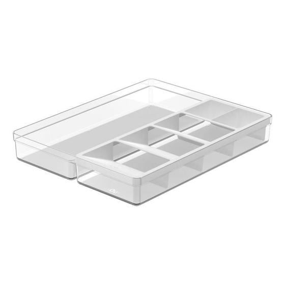 Imagem de Organizador De Talheres E Utensilios Clear Branco Fechado