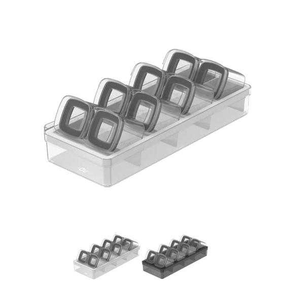 Organizador de Temperos 9 Peças Porta Condimentos Gaveta Cozinha Clear 37,5x15x5,6cm Menor preço em Organizador de Temperos 9 Peças Porta Condimentos Gaveta Cozinha Clear 37,5x15x5,6cm
