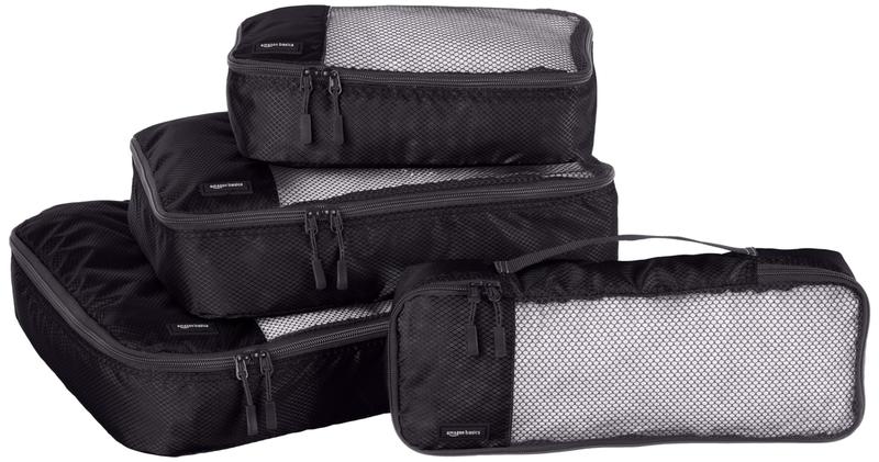 Imagem de Organizador de Viagens com 4 Cubos de Malha com Zíper - Kit Amazon Basics
