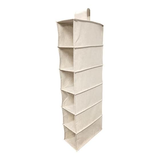 Imagem de Organizador Dobrável de Linho Off White 6 Divisórias 86X30X15CM