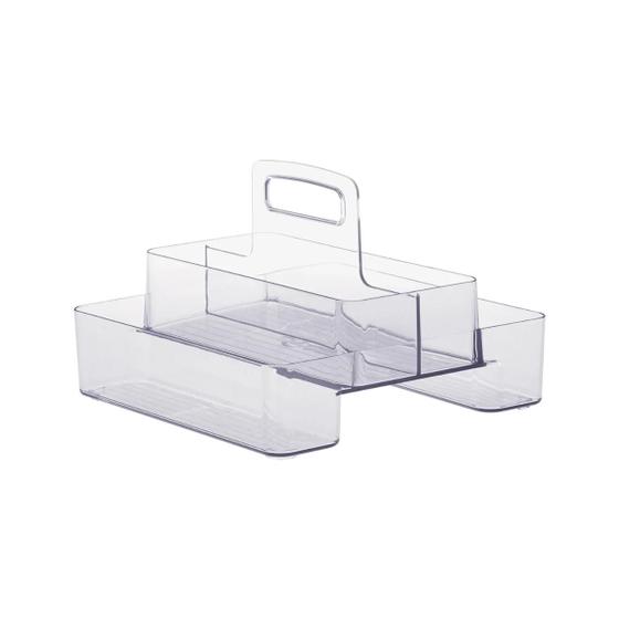 Imagem de Organizador Duplo Diamond Com Alça Cristal Multiuso 24X24X18 CM  Paramount 939