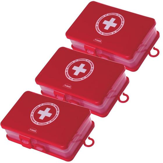 Imagem de Organizador farmacinha duplo portátil com 3 unidades Plasutil ref. 14766