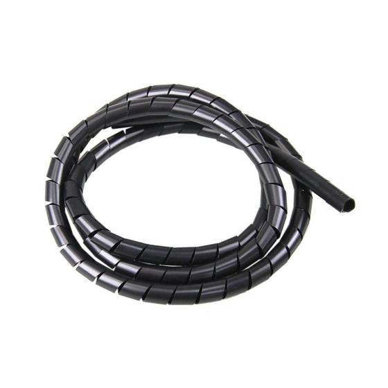 Imagem de Organizador Fios Cabos 10Mm Espiral Flexível 5 Metros Preto