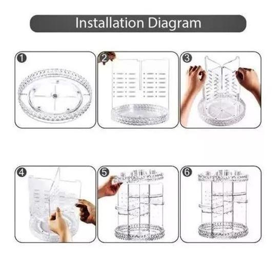 Imagem de Organizador Giratório 360º Maquiagem - Acrílico 35 X 28 Cm