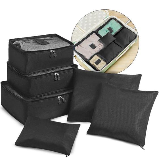 Organizador Mala Kit 6 Peças Necessaire Feminina Masculina Menor preço em Organizador Mala Kit 6 Peças Necessaire Feminina Masculina