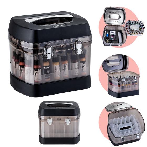 Organizador Maleta para Tinturas com Divisórias Tattoo Tatuagem Profissional Dompel Smaltbag Preto Menor preço em Organizador Maleta para Tinturas com Divisórias Tattoo Tatuagem Profissional Dompel Smaltbag Preto