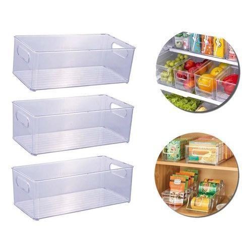 Imagem de Organizador Multiuso 10X30 Geladeira Armário Kit 3 Plasutil