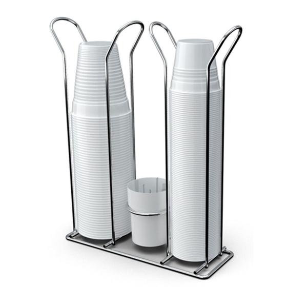 Imagem de Organizador para Copos Descartáveis Branco 80ML E 200ML + Porta Colherzinhas - Stolf