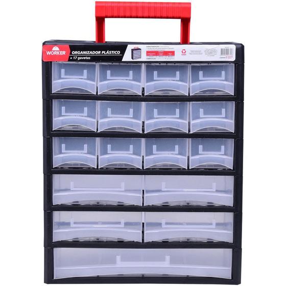 Imagem de Organizador Plástico 17 Gavet 31,5x14x38,5cm Worker - 940747