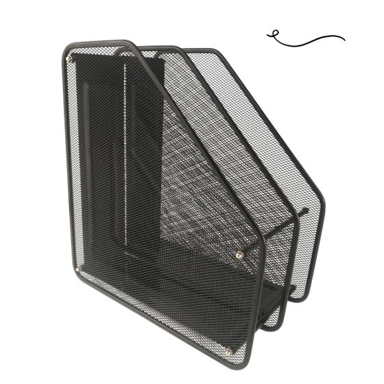 Imagem de Organizador porta arquivo duplo pasta, revista e documento preto